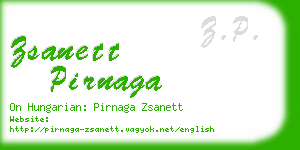 zsanett pirnaga business card